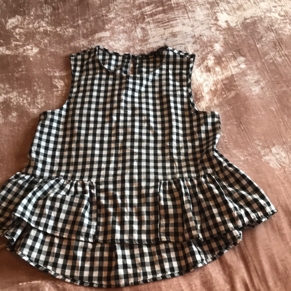 Peplum Gingham Top